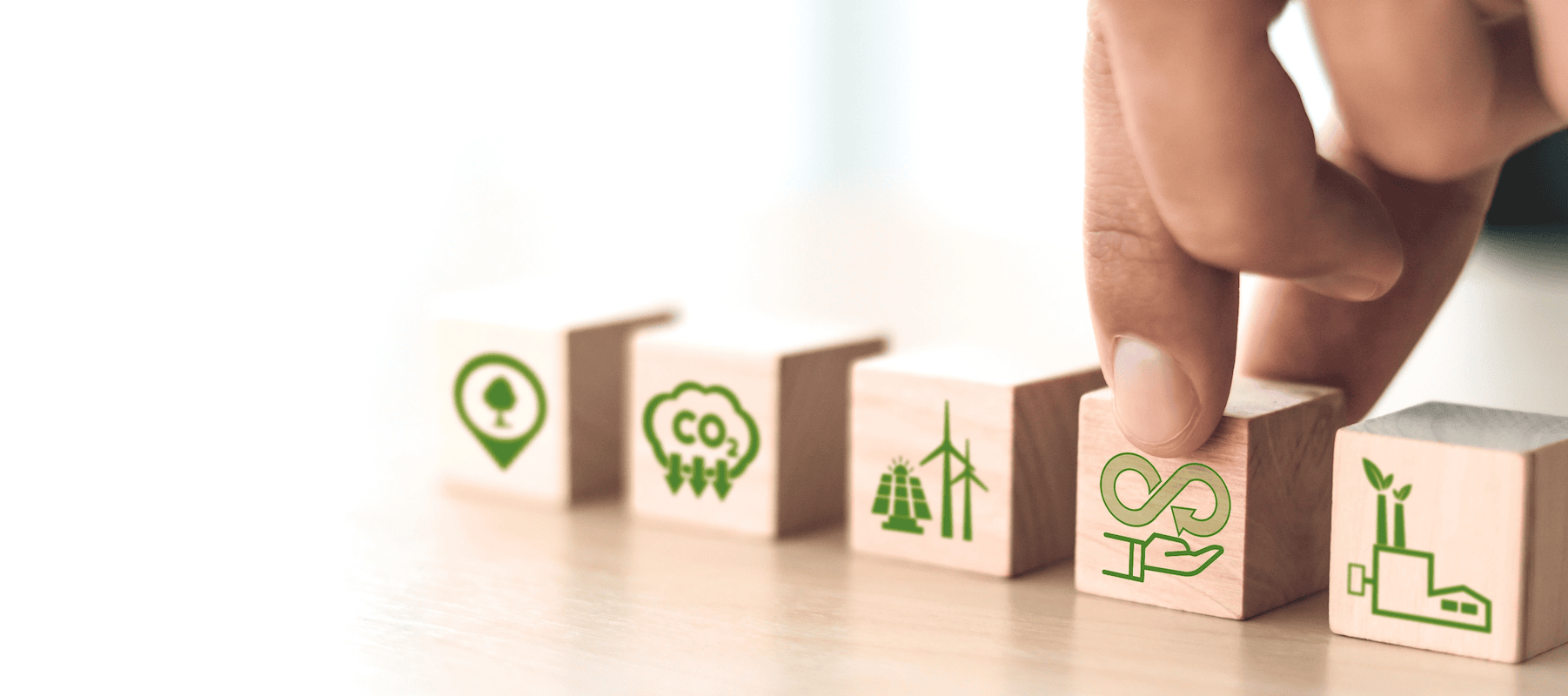 Mabo che sposta dei dadi con simboli ecologici