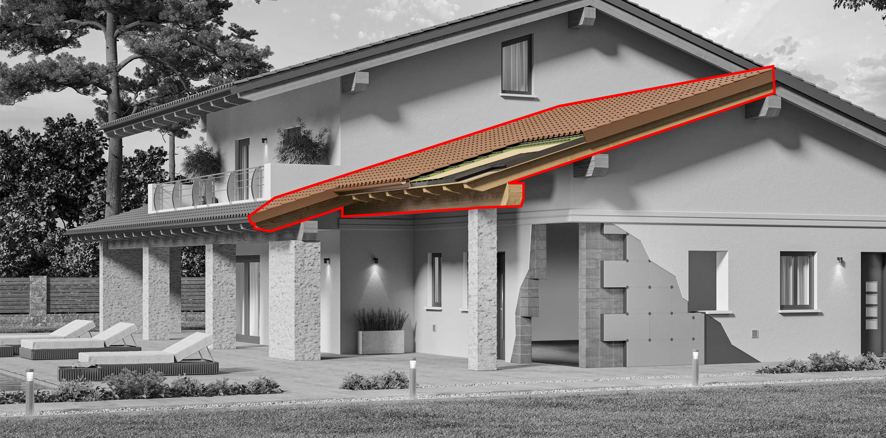 Foto di una casa che evinenzia ISI Roof