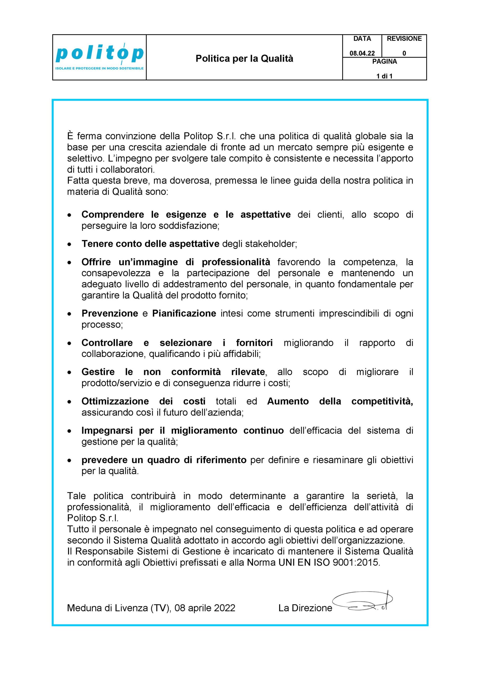 Foto Organigramma Politop